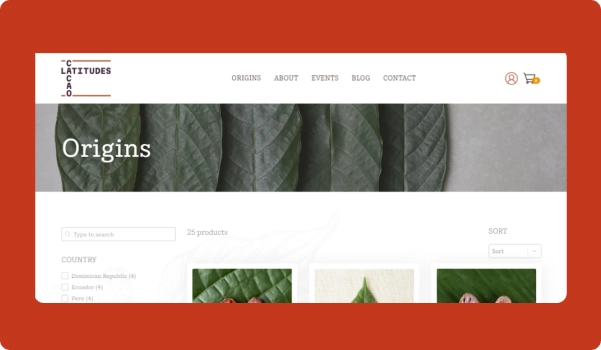 Cacao latitudes website image