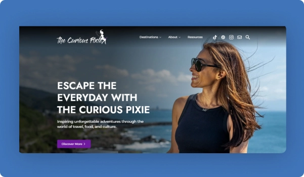 The curious pixie website image